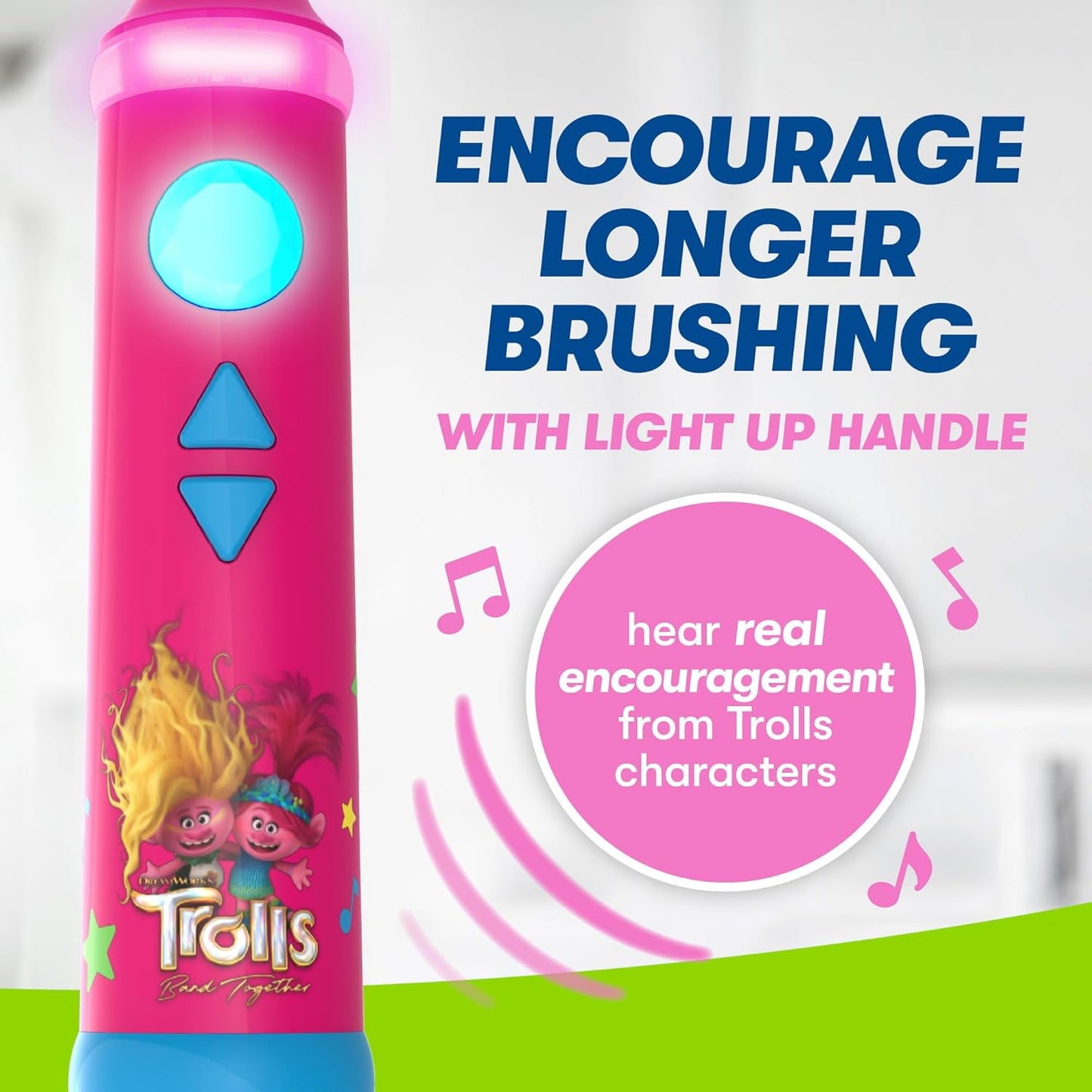 Interactive Sonic Toothbrush Kit for Kids - FIREFLY Play Action Trolls with Lights, Music & Games