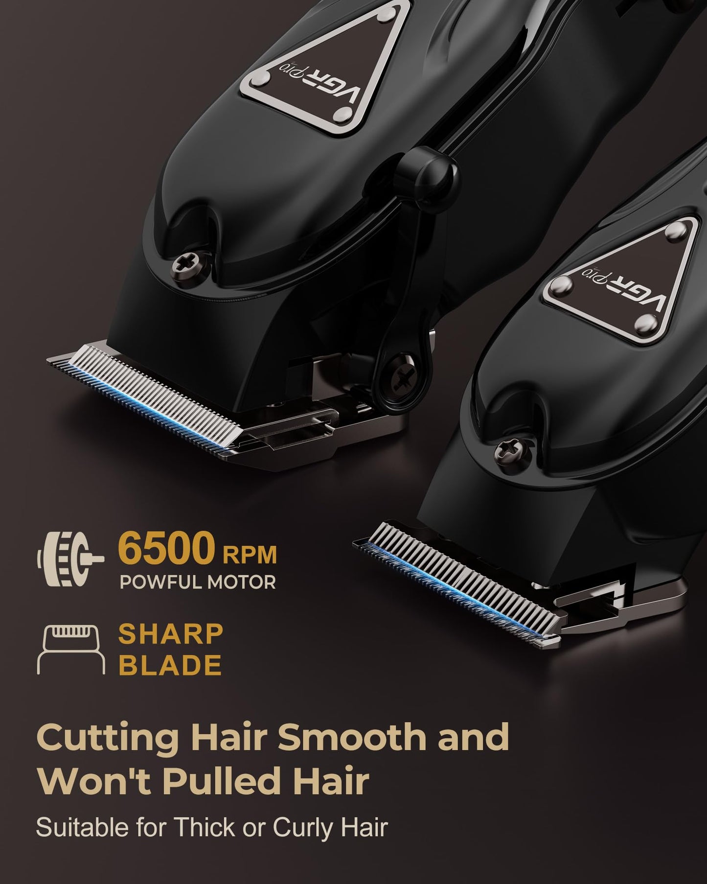 Vgrpro Hair Clippers for Men Professional, Cordless Clipper and Trimmer Set, Clippers for Hair Cutting Kit with Long Battery Life, Electric Hair Trimmer for Family Barber Kids Use (Black)