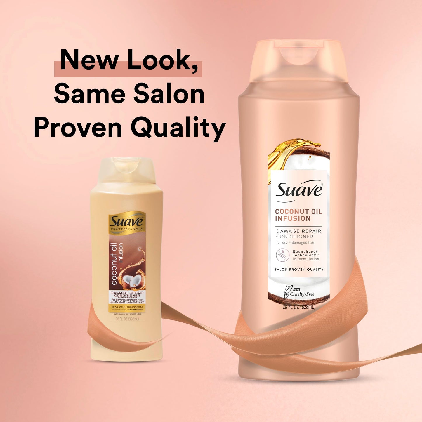 Suave Coconut Oil Damage Repair Conditioner, for Normal, Dry and Damaged Hair, with Pure Coconut Oil Infusion, 28 oz Pack of 4