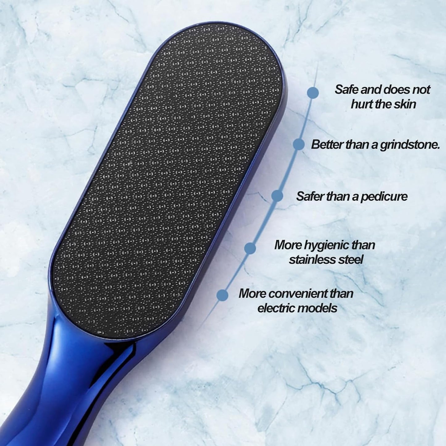 The Thai Lyfe Foot File, Beyond The Cream Foot File, Hard Skin Remover Nano-Glass Foot Filer with Non-Slip Ergonomic Handle, Professional Foot Care Tools for Smooth Feet, Remove Callous (2Pcs-Blue)