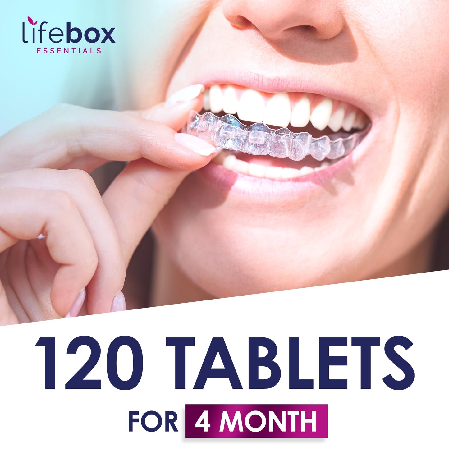 Retainer Cleaner Tablets - 120 Denture Cleaning Tablets & Aligner Cleaner - Removes Odors & Stains – For Aligners, Retainers, Dentures, Night Guards - Mint Flavor