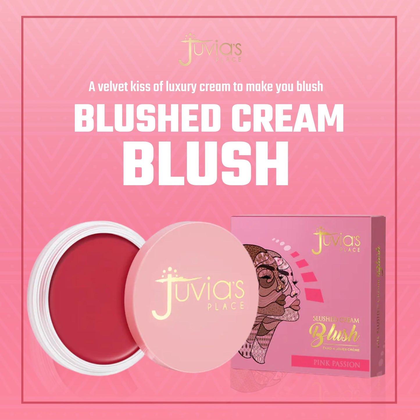 Juvia's Place Blushed Cream Blush – Pink Passion – Multi-Purpose Cream Blush for Cheeks & Lips - 2in1 Formula, Smooth, Blendable Texture for a Soft Dewy Finish - Buildable & Lightweight Face Makeup