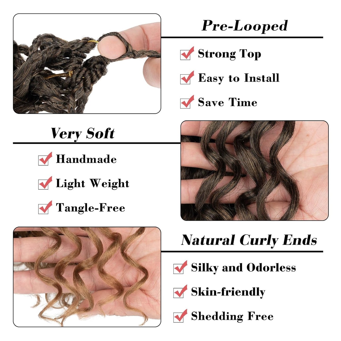 10 Inch Ombre Honey Blonde Gogo Curl Crochet Hair - 8 Packs Ocean Wave Short Curly Braids for Women & Kids