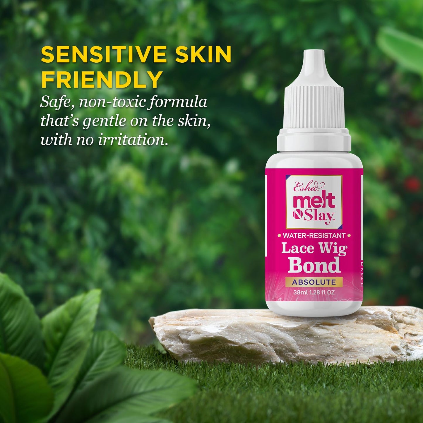 Esha Melt N Slay Absolute Lace Wig Bond β Extreme Hold Lace Glue for Wigs & Quick Weave β Waterproof, Sweat-Resistant, Non-Toxic, Invisible Finish β Upgraded Formula 2025 (38ml / 1.28oz)