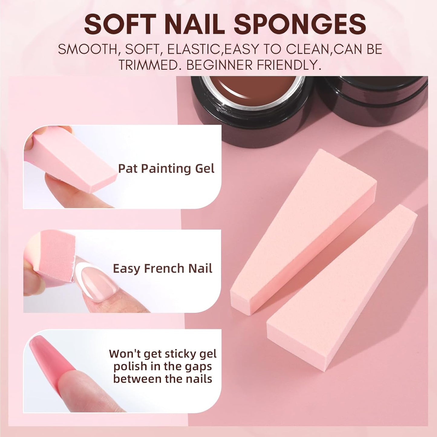 Ombre Gel Nail Polish Kit - 6 Colors for Gradient Blush Effect | Upgrade Pat Painting Gel with Sponge & Brush for Winter Manicure