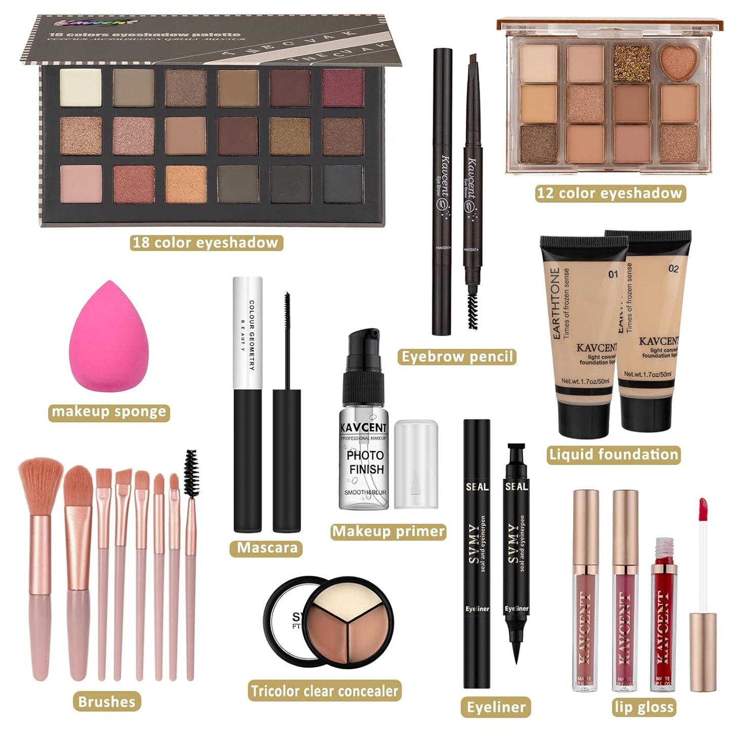 Teen Makeup Kit - Complete Set for Girls | Eyeshadow, Lip Gloss & More | Perfect Christmas Gift