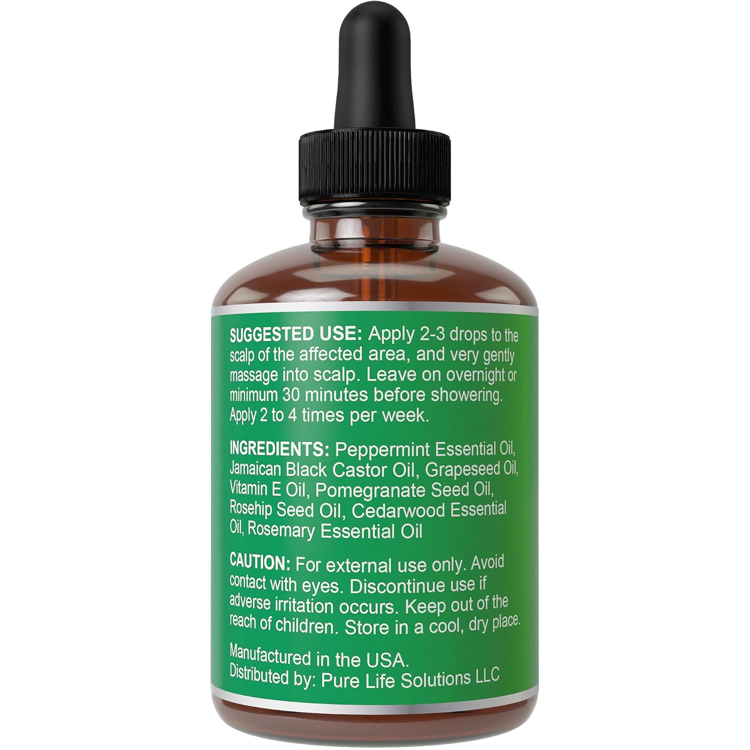 Peppermint Hair Growth Oil for Thicker Hair - 2oz Natural Formula