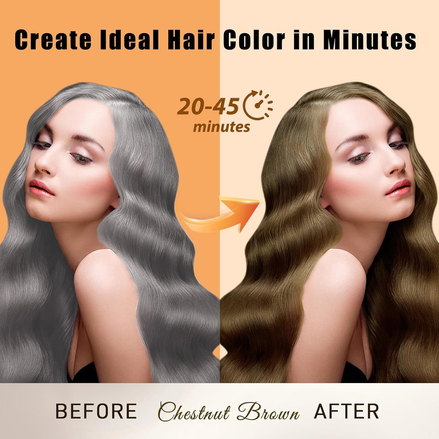 Natural Dark Coffee Hair Dye Shampoo 3-in-1 for Long-Lasting Gray Coverage - 16.9 Fl Oz