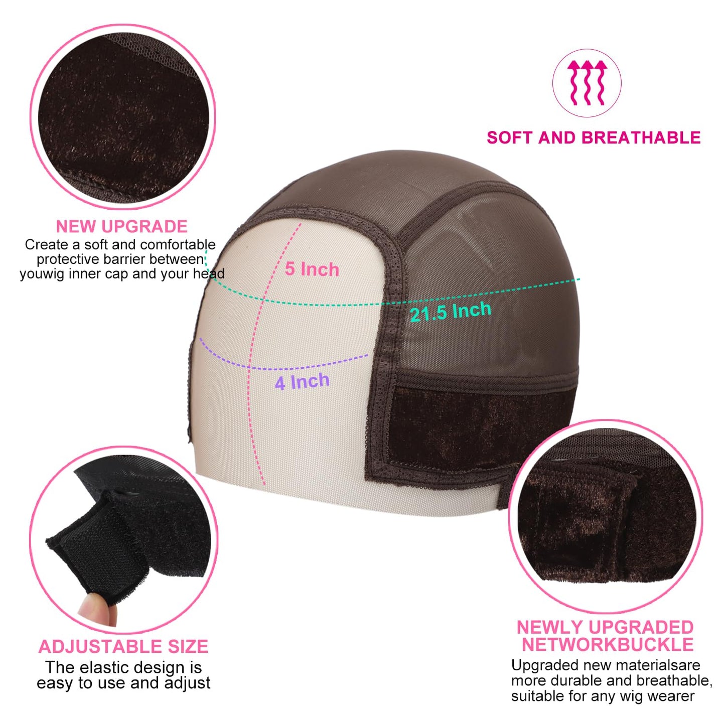 Wig Cap for Women Non-Slip, HD Lace Front Wig Grip Cap with Adjustable Band | Breathable & Glueless | Secure Hold for Lace Wigs, Braids, and Alopecia
