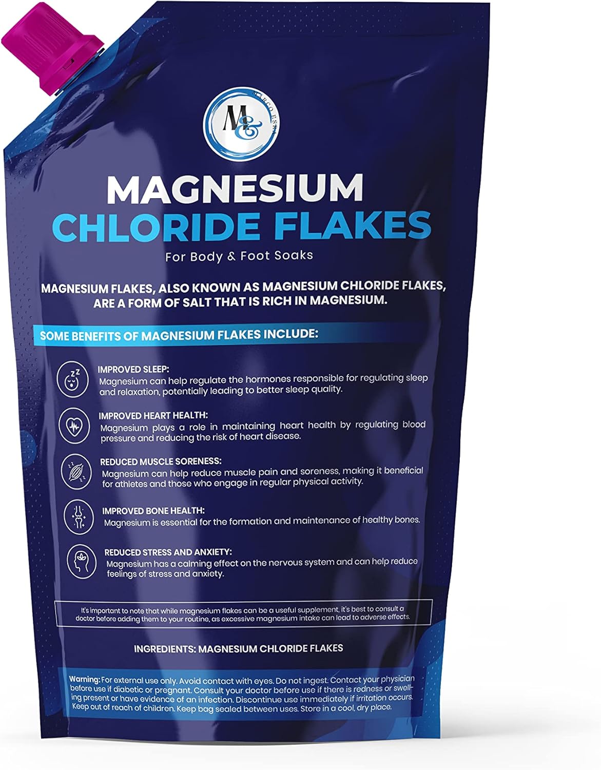 Premium Dead Sea Magnesium Flakes Bath Salts - 5 lb Relaxation & Muscle Relief