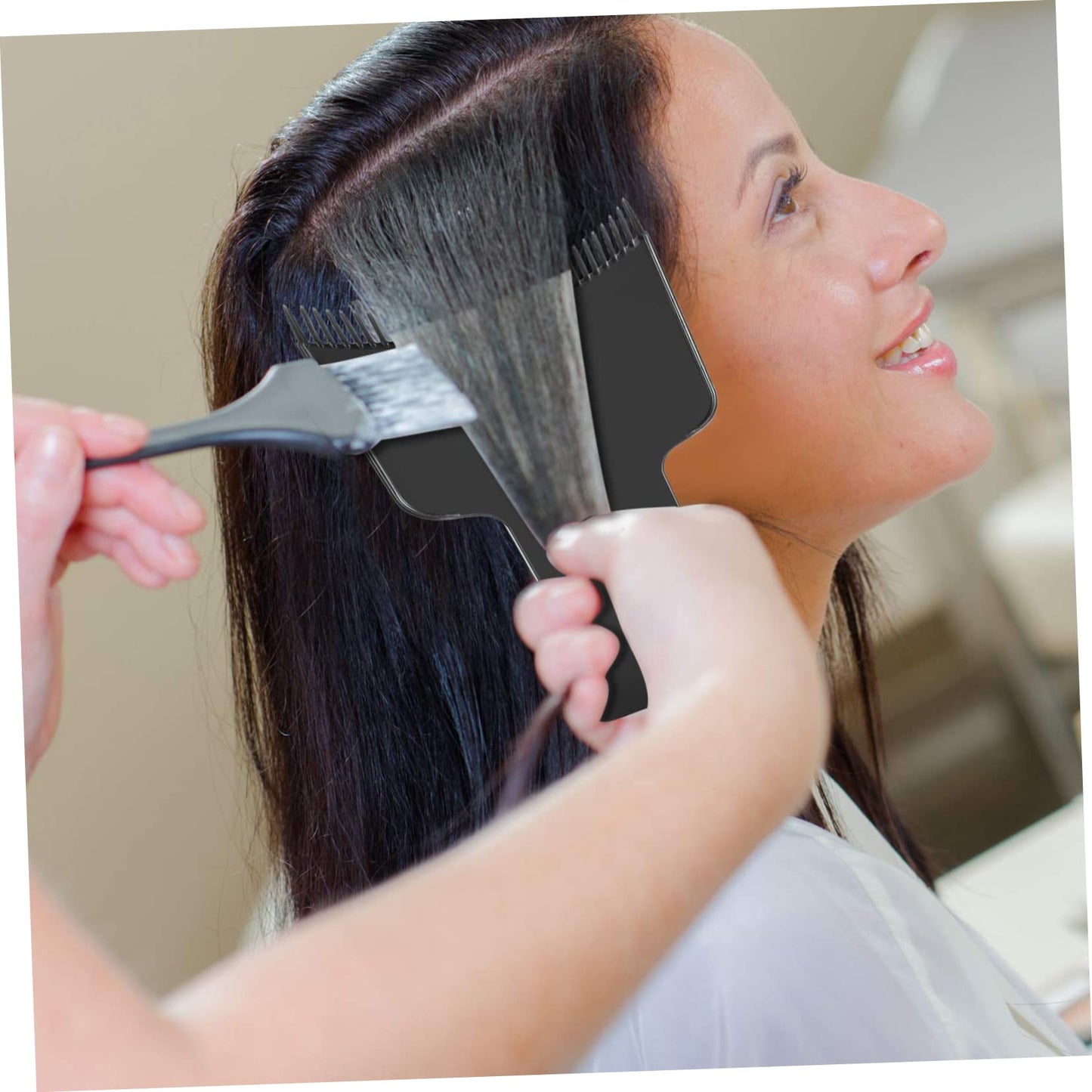 Beatifufu Hair Dye Tools 6 Pcs Hair Coloring Kit Highlights Plate Easy to Use for Home Salon