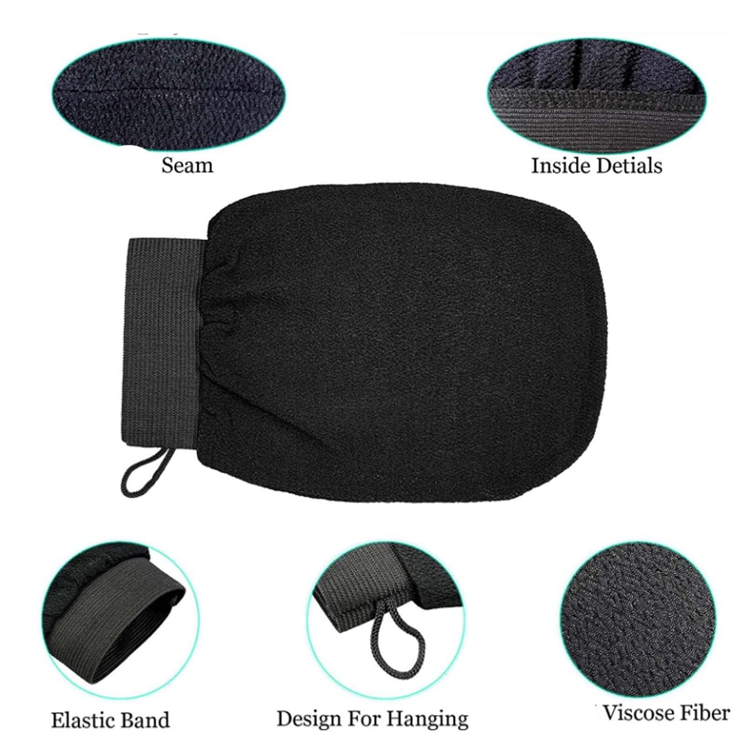 Cheeky Glow Exfoliating Glove, Exfoliating Glove, Scrub Gloves Exfoliating, Body Scrub Gloves Deep Body Exfoliator Mitt Dead Skin Remover Shower Scrubbing Gloves (White+ Pink)