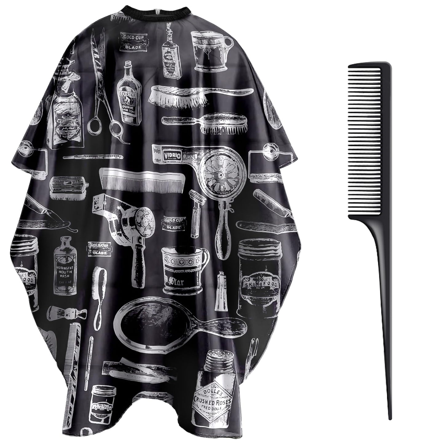 NICEMOVIC Hair Cutting Cape with Hair Combs Barber Cape for Men Women, Professional Barber Accessories Haircut Salon Supplies