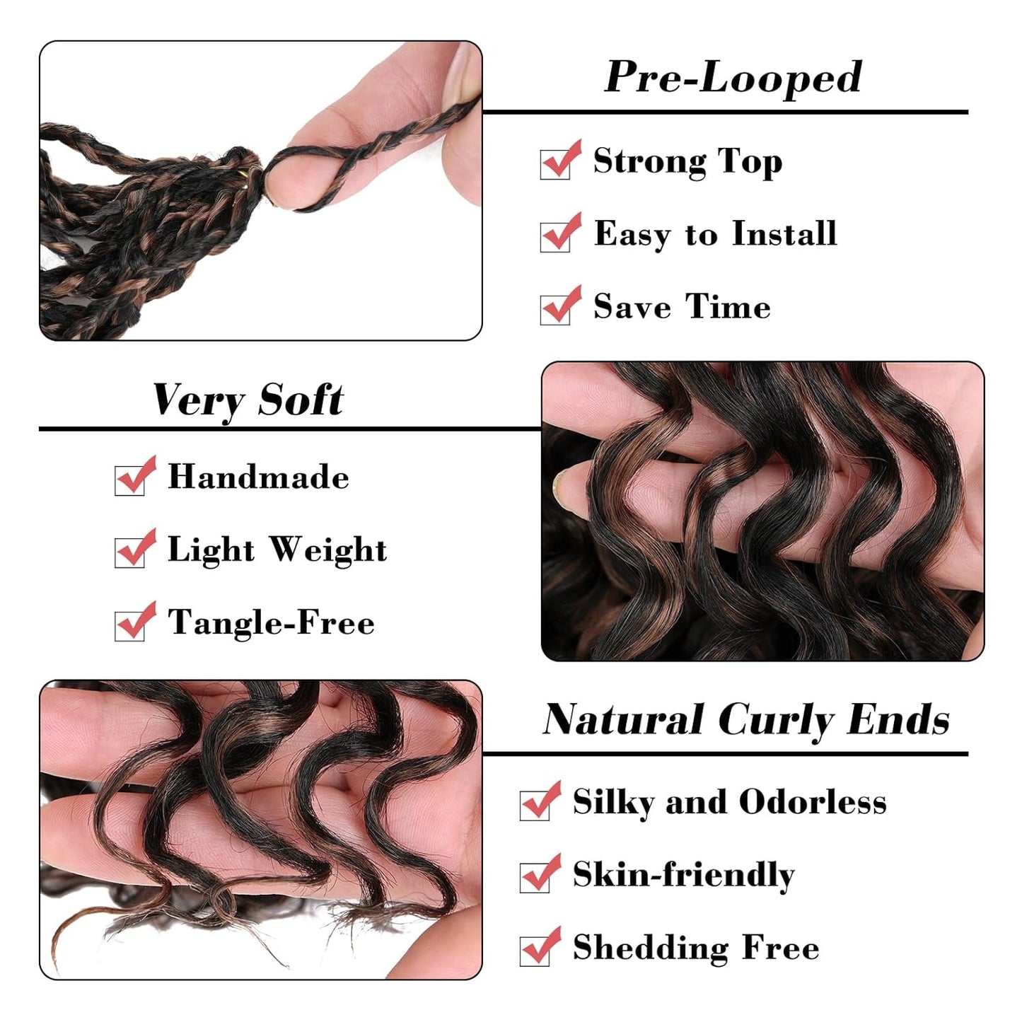 10 Inch Ombre Honey Blonde Gogo Curl Crochet Hair - 8 Packs Ocean Wave Short Curly Braids for Women & Kids