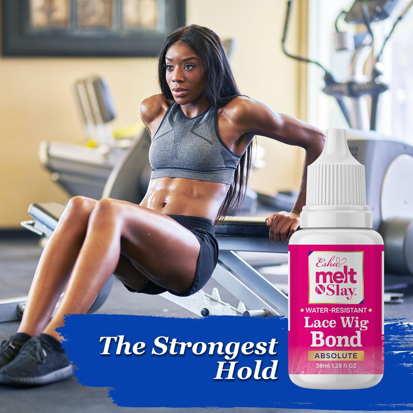 Esha Melt N Slay Absolute Lace Wig Bond β Extreme Hold Lace Glue for Wigs & Quick Weave β Waterproof, Sweat-Resistant, Non-Toxic, Invisible Finish β Upgraded Formula 2025 (38ml / 1.28oz)