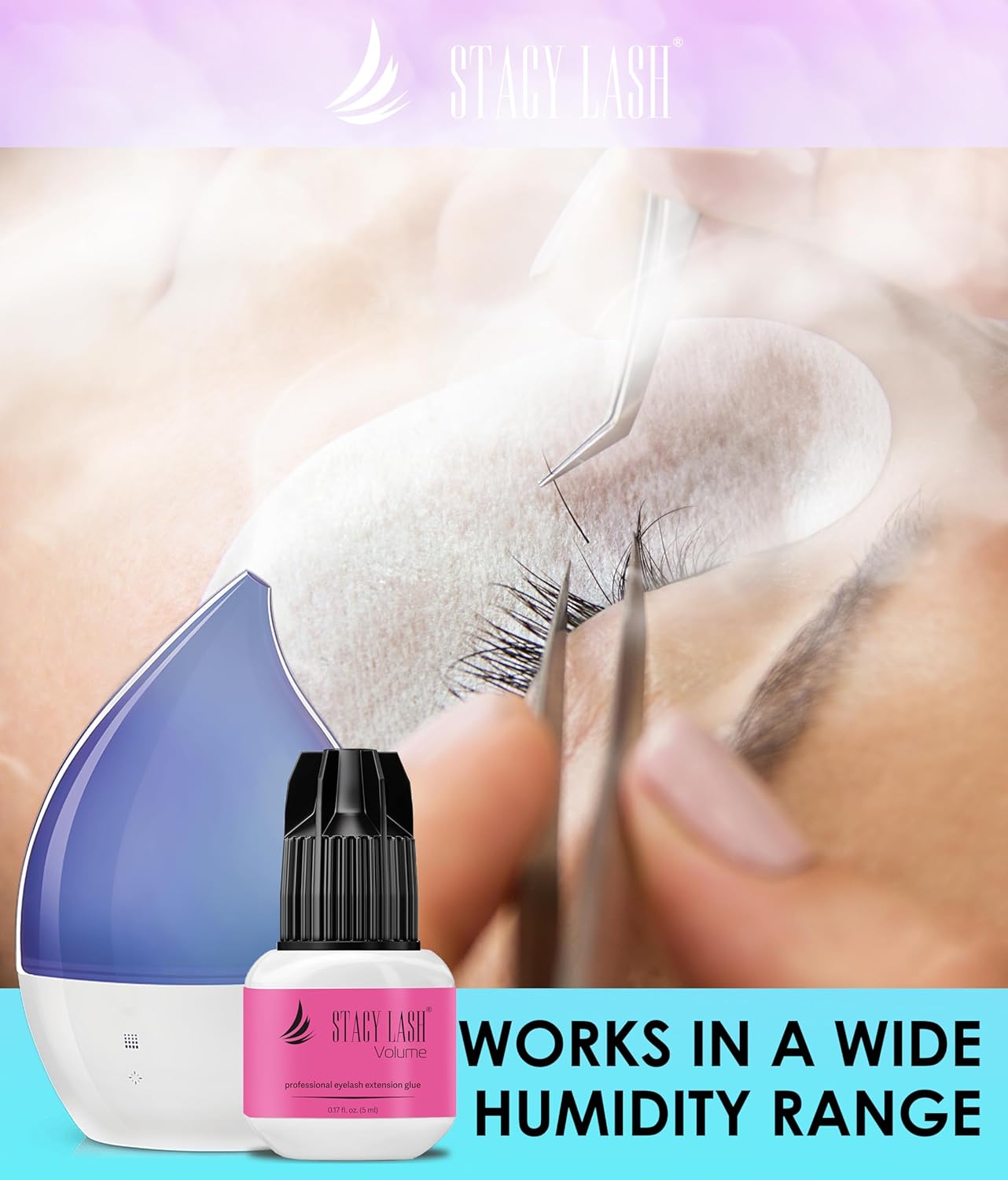 Stacy Lash Volume Eyelash Extension Glue - 0.17fl.oz, 3-4 Sec Dry, 6 Weeks Retention