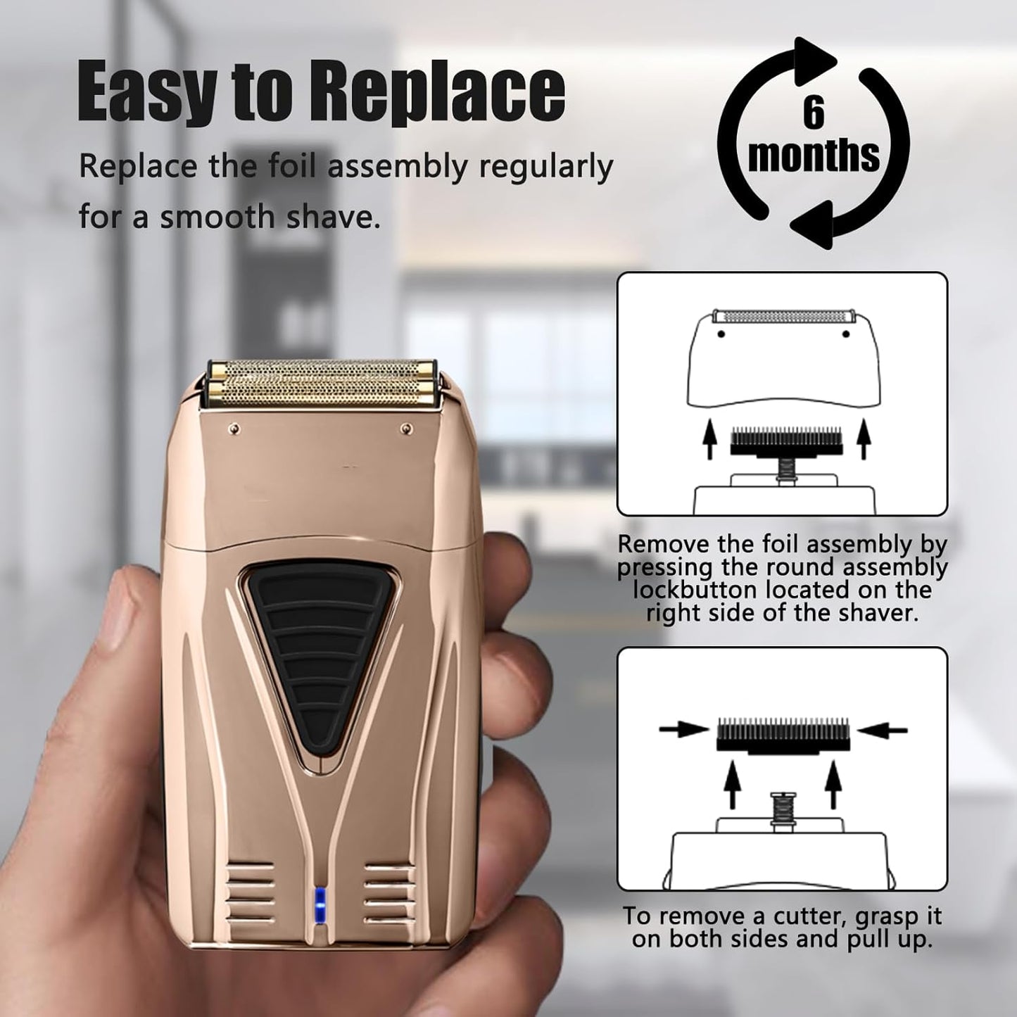 Replacement Foil for Andis Pro Foil Shaver TS-1 TS-2 - Hypoallergenic Gold Foil, 1 Pack