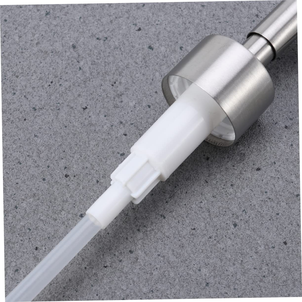 VALICLUD 2Pcs Stainless Steel Pump Head Replacement for Lotion and Soap Dispenser Bottle Caps with Long Nozzle for Easy Control for Home Kitchen and Bathroom Use