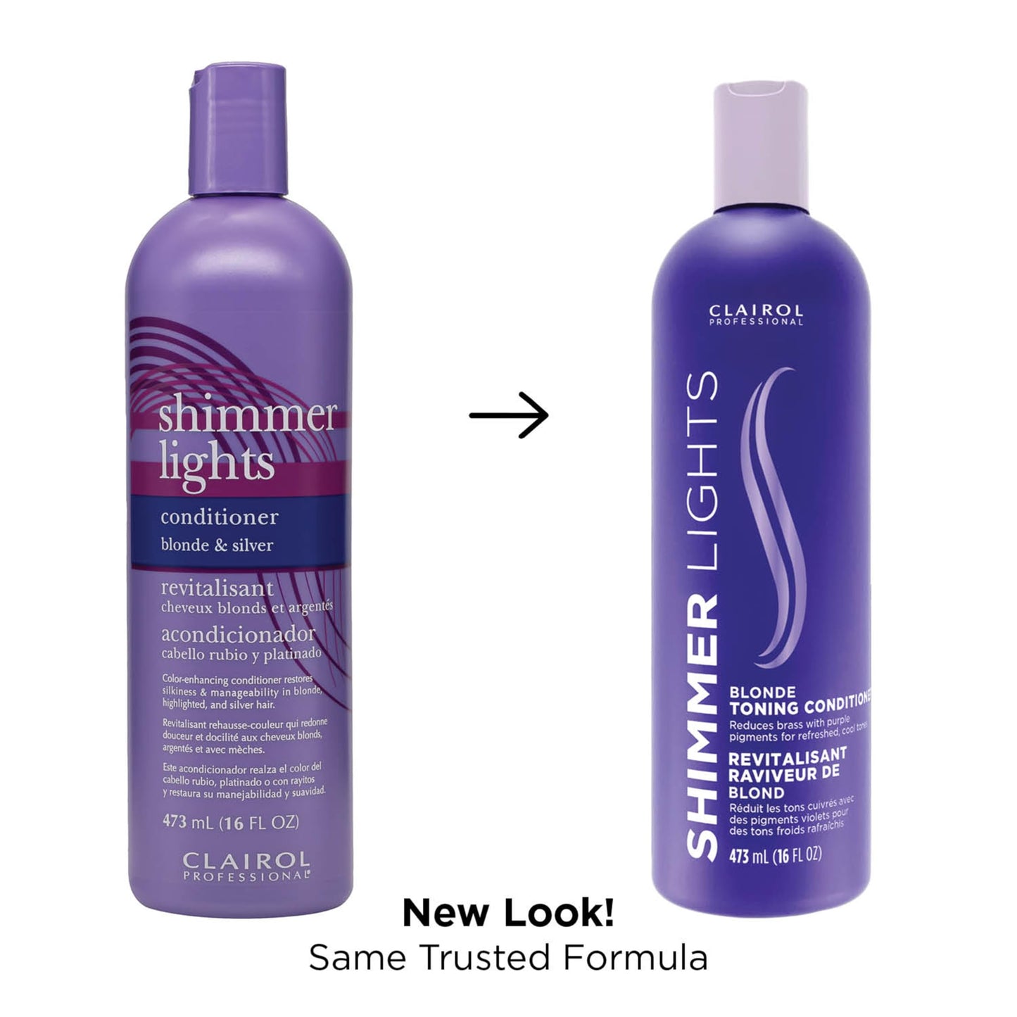 Clairol Professional Shimmer Lights Purple Conditioner, 16 fl. Oz Neutralizes Brass & Yellow Tones For Blonde, Silver, Gray & Highlighted Hair Packaging May Vary, Pack of 1