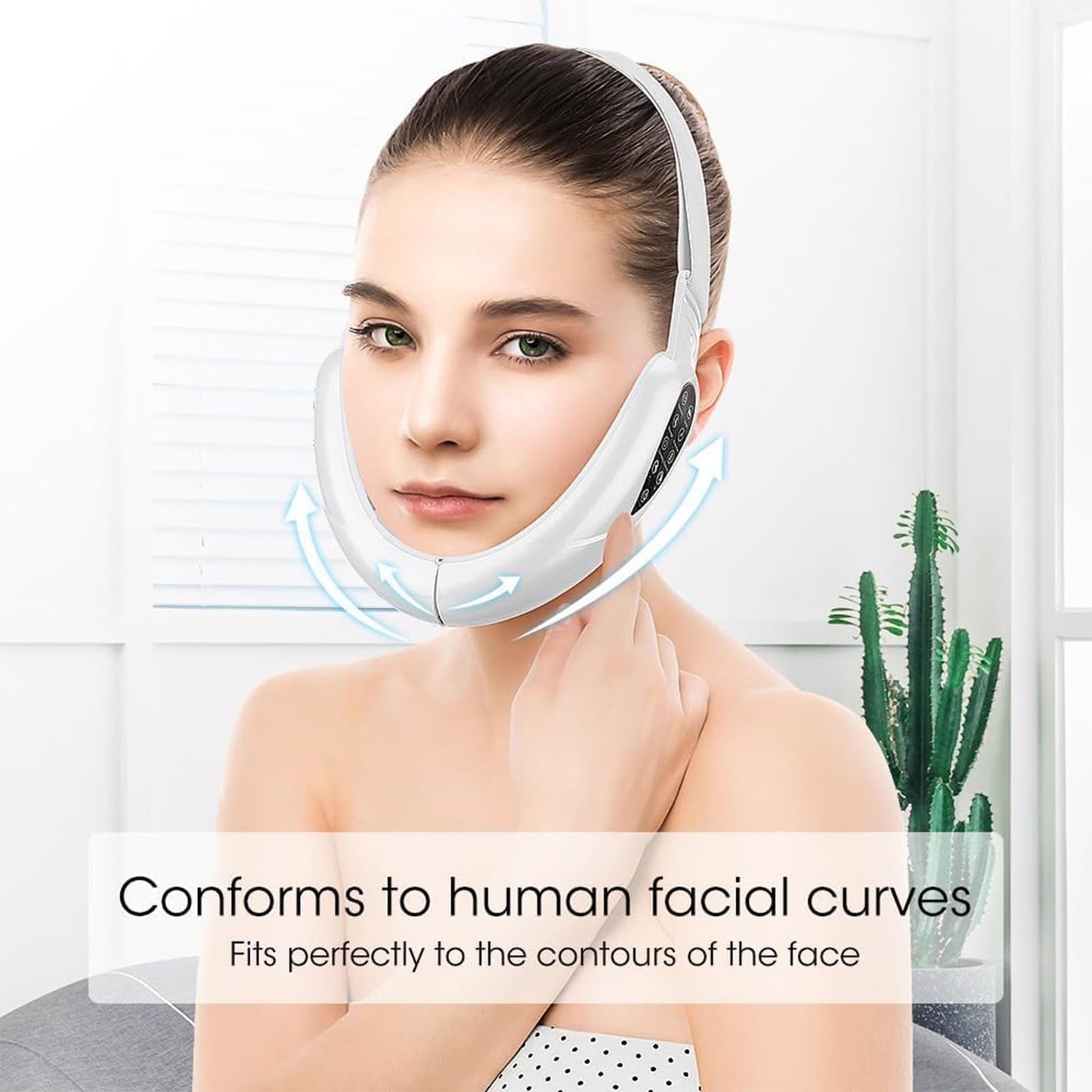 ContourFlex 4 in 1 Massager for Face, 2026 New Reviona Contour Flex Facial Sculpting Device for Double Chin, 5 Modes & 15 Intensities, Tightens Jawline, Reduces Sagging Skin(Pink)