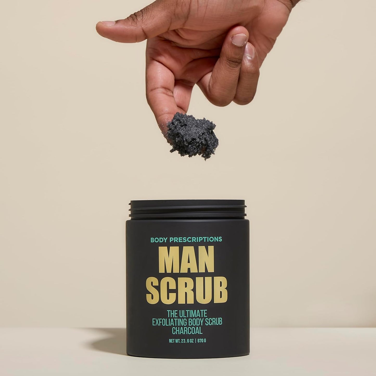 Men’s Charcoal Exfoliating Body Scrub – 21oz Cleansing Wash for All Skin Types