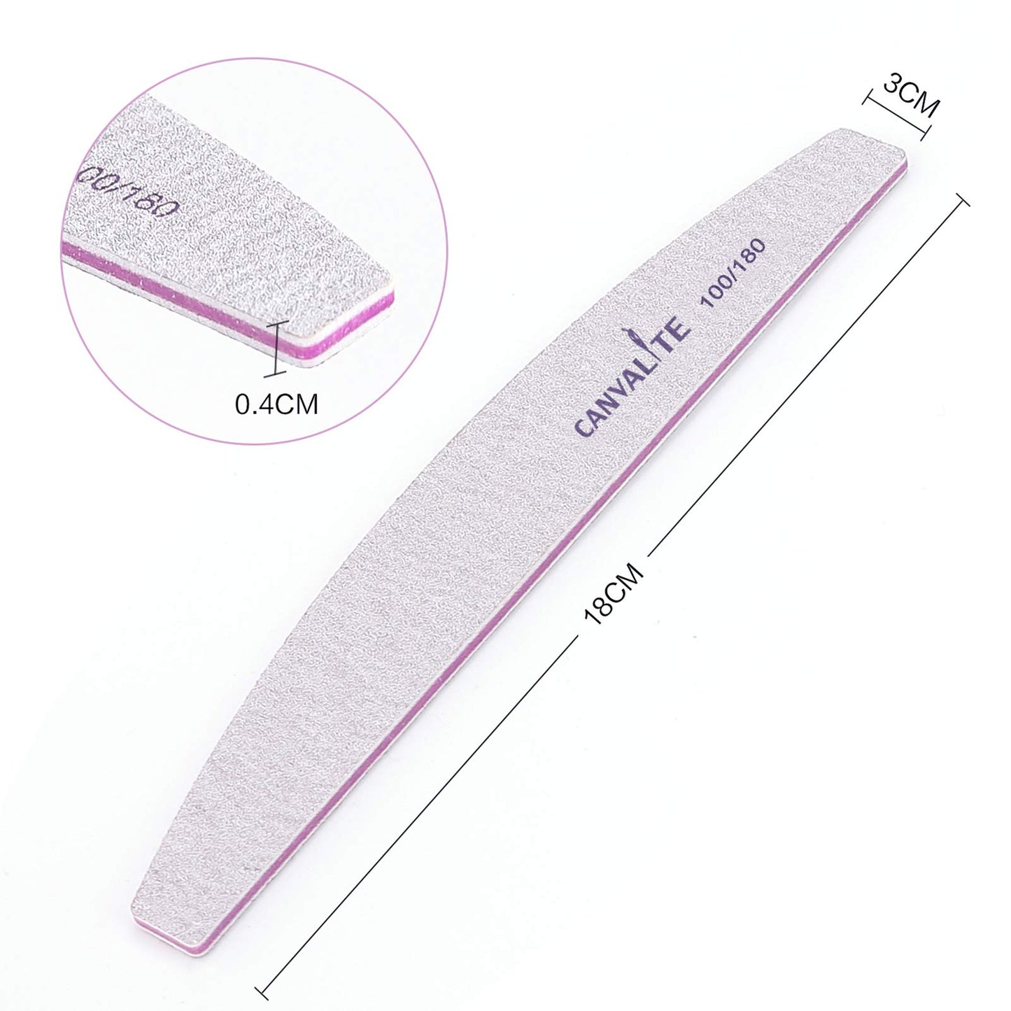 Canvalite 50 PCS Nail File Professional Nail Files Reusable Double Sided Emery Board(100/180 Grit) Nail Styling Tools for Home and Salon Use