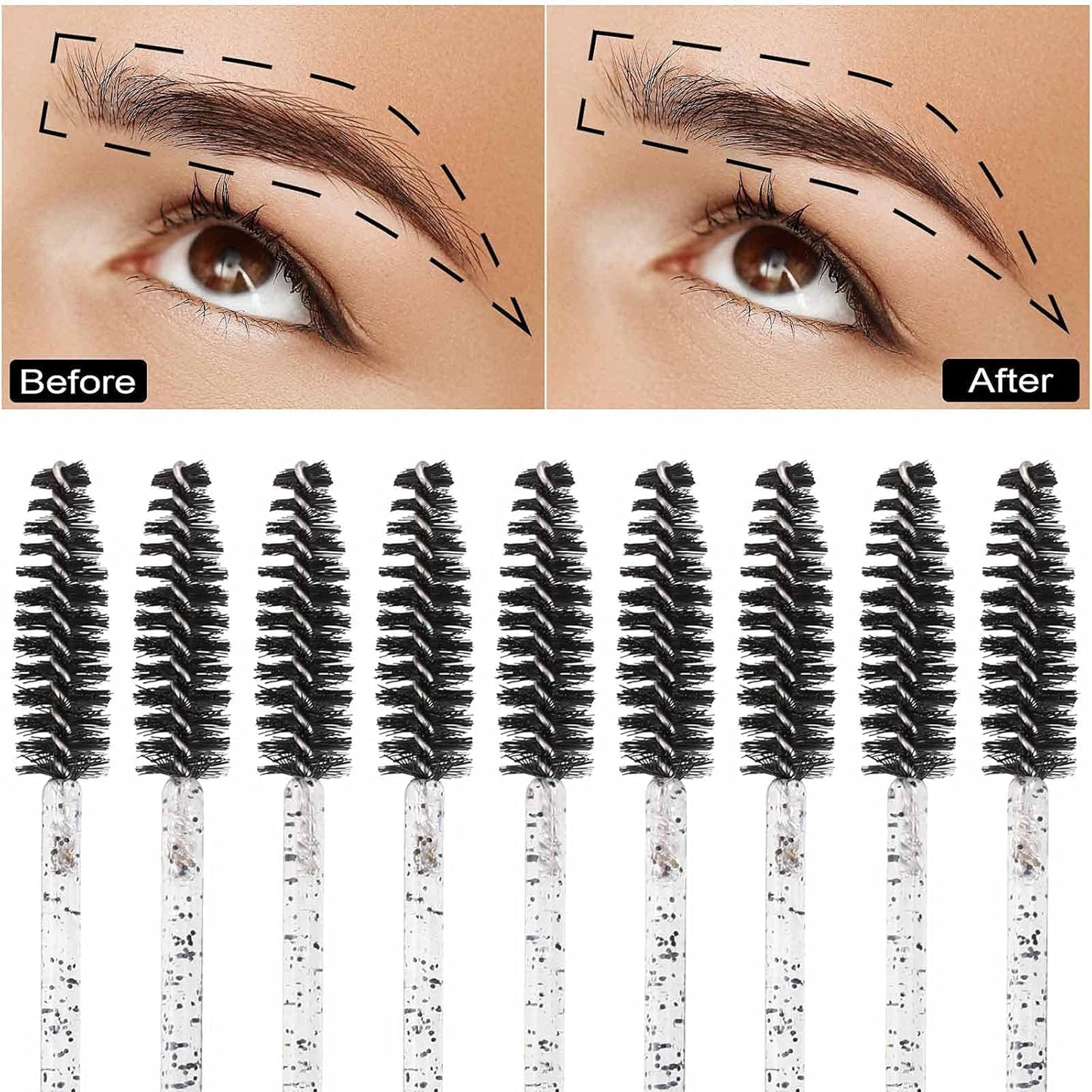 Disposable Mascara Wands - 1000 Colorful Eyelash Brushes & Spoolies for Extensions