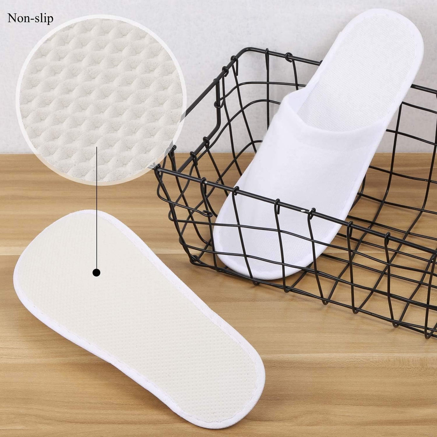 Disposable Spa Slippers for Hotel Guests - 24 Pairs Closed Toe Flip Flops, Super Comfort
