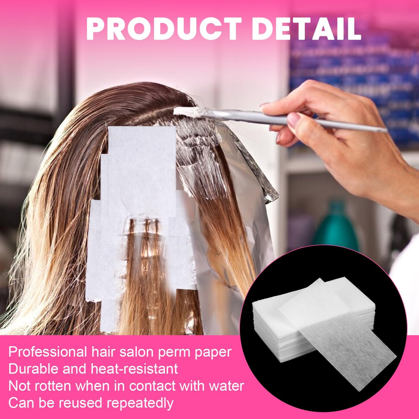 TIESOME 88 Pcs Hair Perm Paper, Disposable Salon Tissue Hair Curling Papers with High Temperature Resistance for Cold Hot Perms Hair Shop Professional Stylist Home Salon