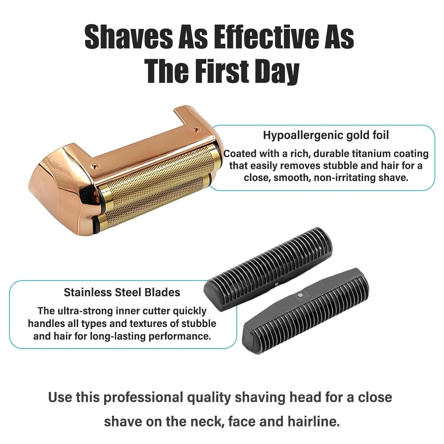 Replacement Foil for Andis Pro Foil Shaver TS-1 TS-2 - Hypoallergenic Gold Foil, 1 Pack