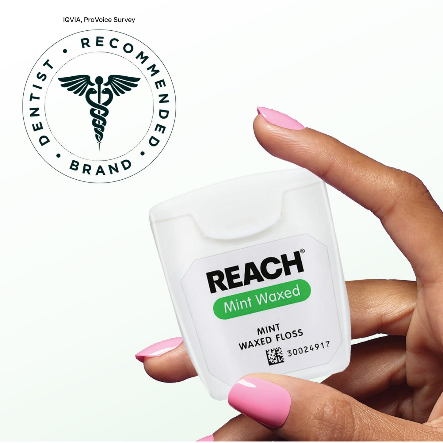REACH Waxed Dental Floss, Mint, 2X More Value, Plaque Remover for Teeth, Shred Resistant, Floss Slides Smoothly, Easy to Use, Waxed, for Adults & Kids, Oral Care, PFAS Free, 3 Pack, 115 yd