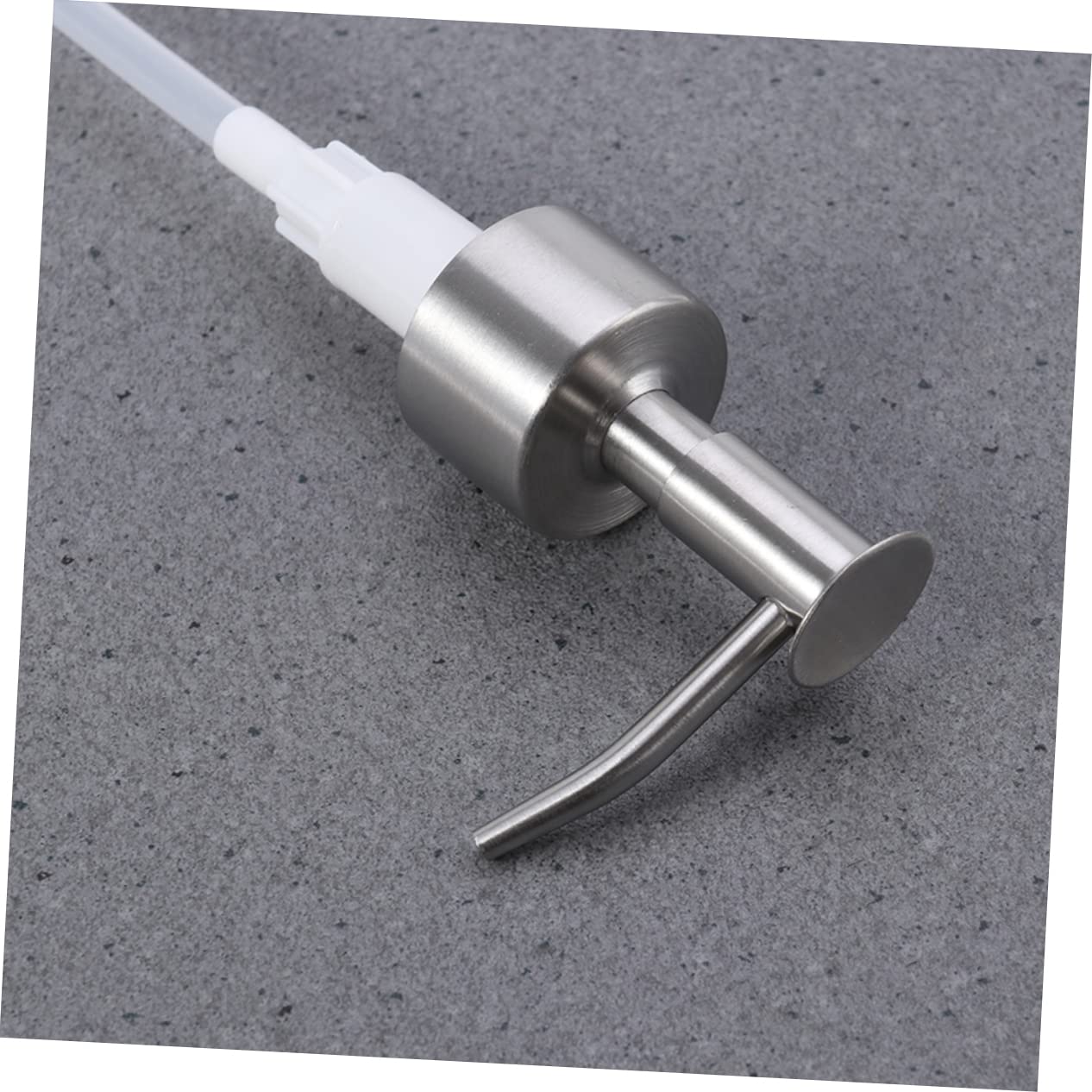 VALICLUD 2Pcs Stainless Steel Pump Head Replacement for Lotion and Soap Dispenser Bottle Caps with Long Nozzle for Easy Control for Home Kitchen and Bathroom Use