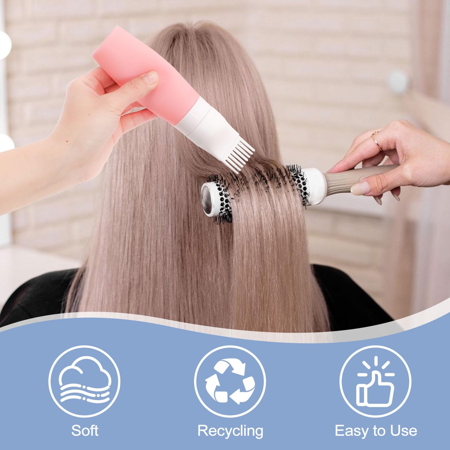 Lapfoon 2 Packs Silicone Hair Oil Applicator, 2.7 Ounce Root Comb Applicator Bottle for Hair Dye, Hair Dye Comb Brush, Scalp Oil Applicator Bottle