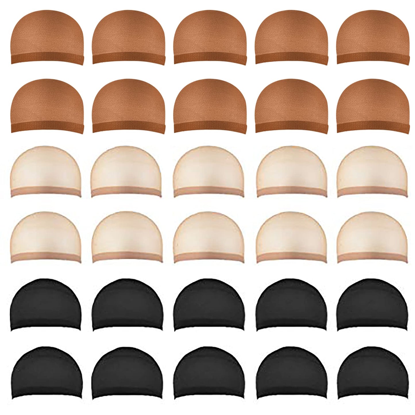 Smilco 30 Pcs Ultra-Thin Wig Caps for Women, Stretchy Nylon HD Stocking Caps for Wigs, Cosplay & Daily Use