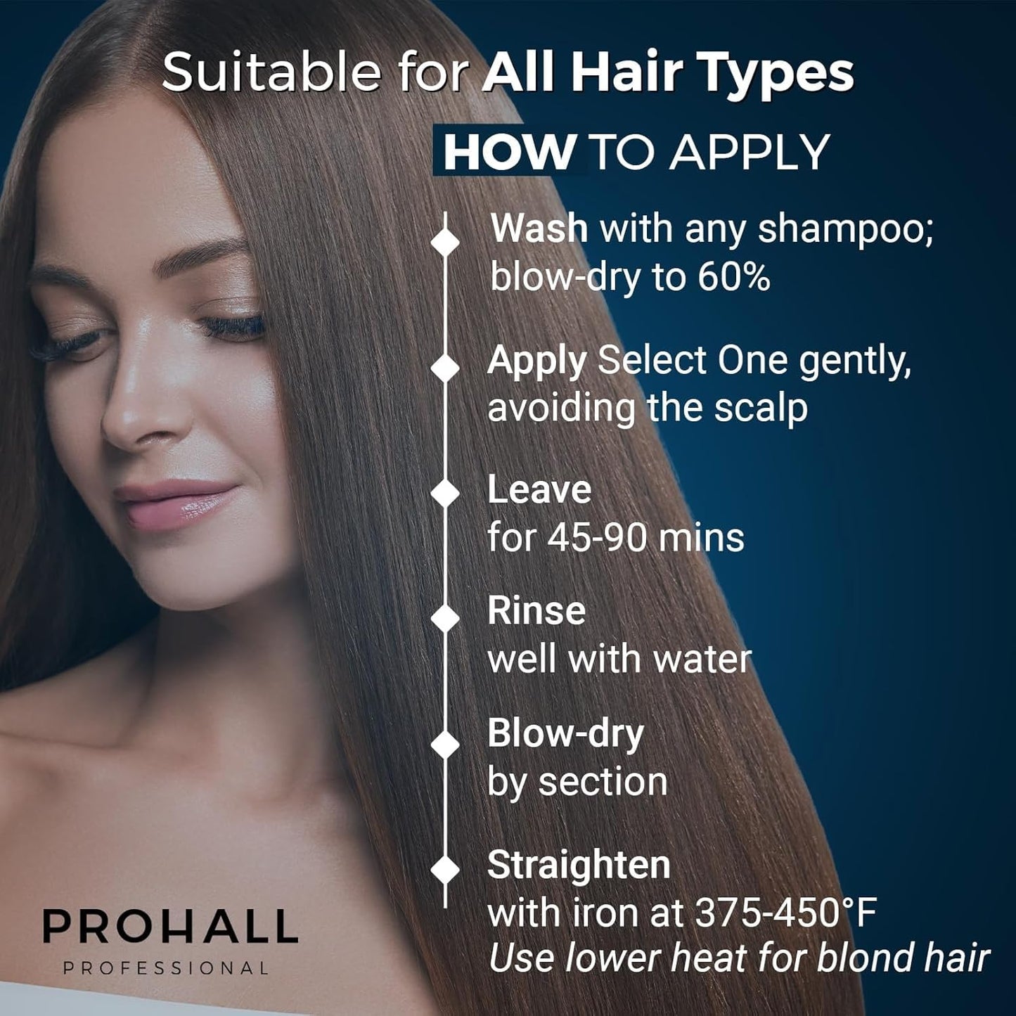 Brazilian Keratin Hair Treatment Blowout Complex Formaldehyde Free - PROHALL SELECT ONE 3.4oz/100ml - Keratina Queratina Brasileña Para Alisar el Pelo Sin Formol- Protein Hair Treatment