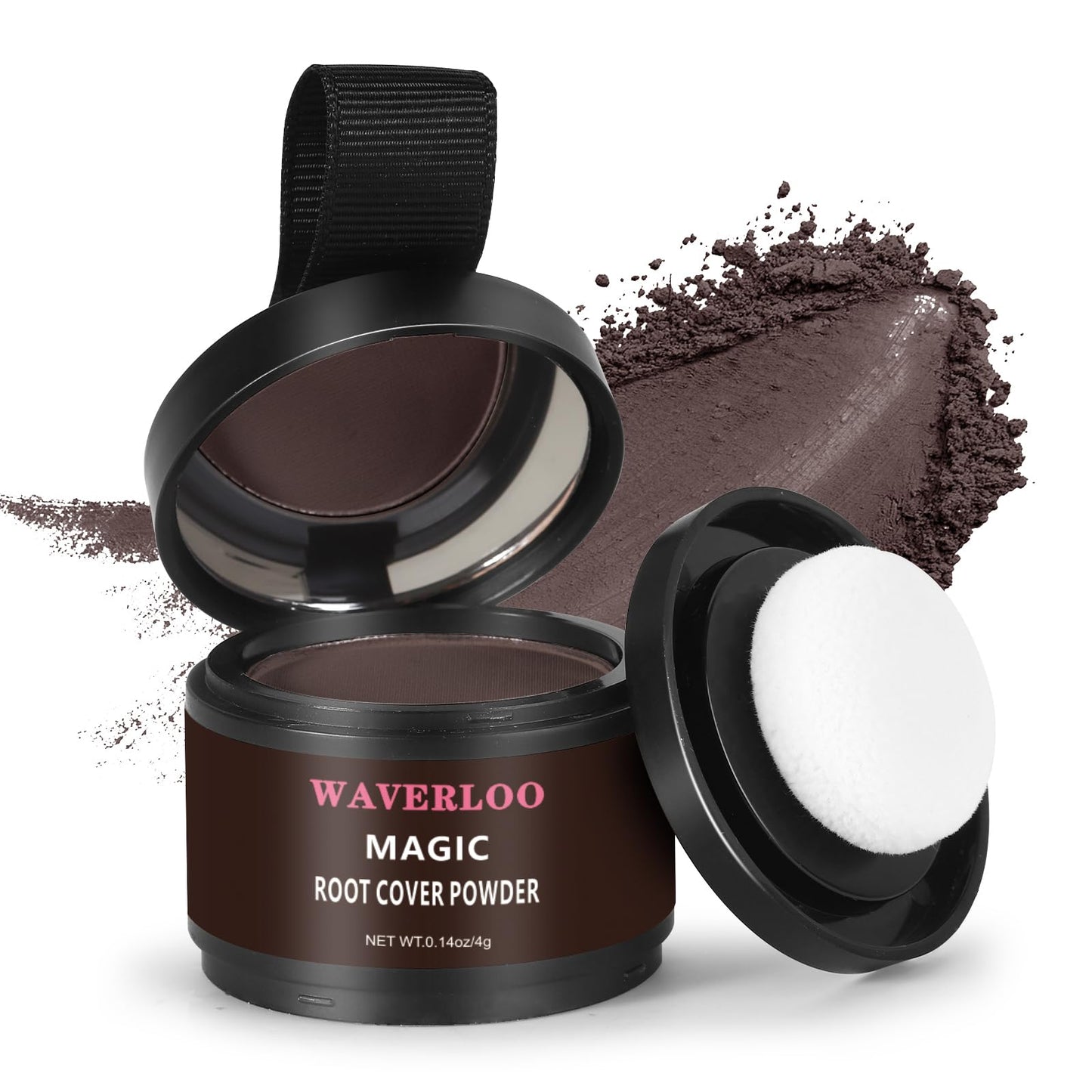 Waverloo Magic Root Cover Up Instantly Conceals High Forehead & Hair Loss - Sweat & Waterproof Root Touch Up Hair Powder for Women & Men (Dark Brown, 4g)