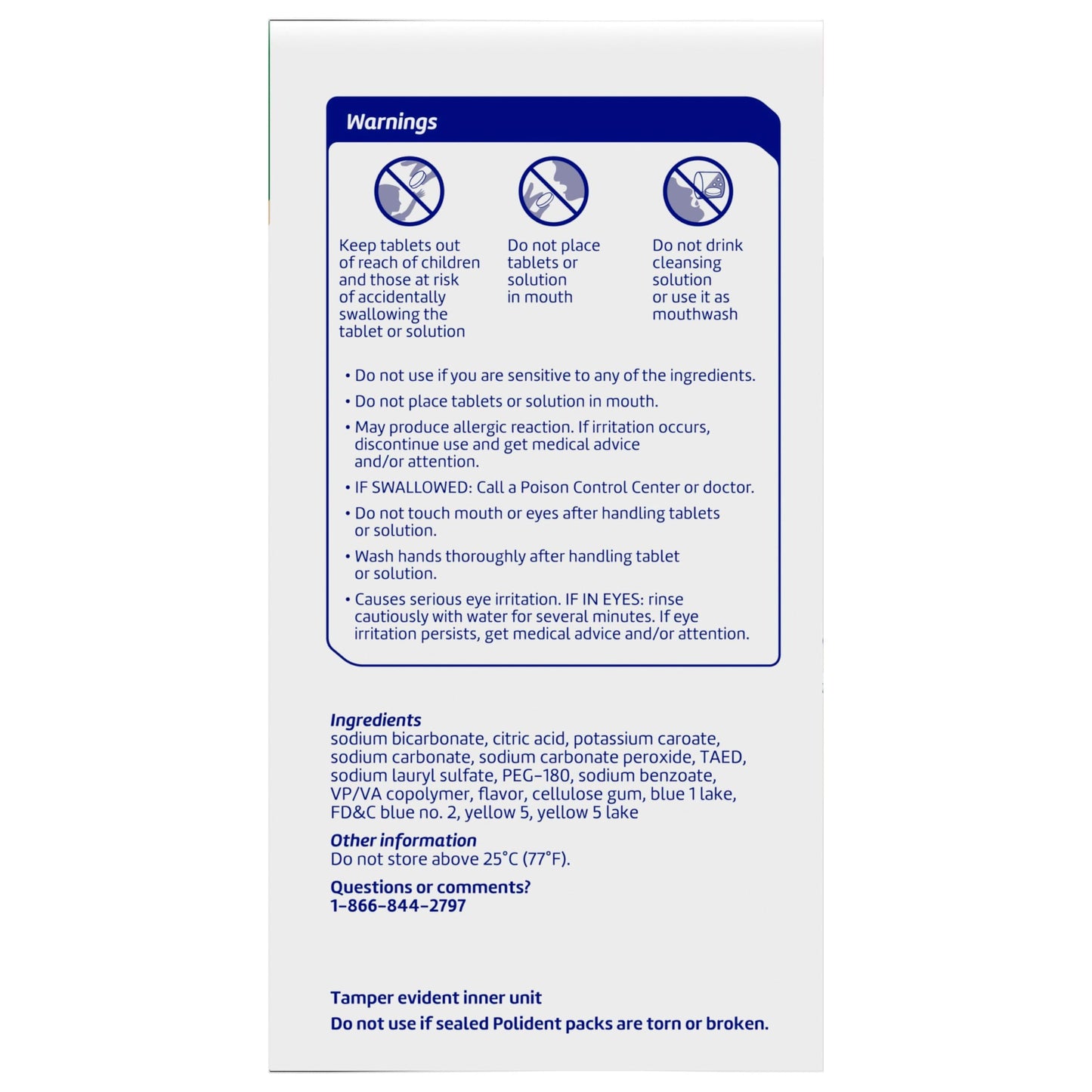 Polident Overnight Whitening Antibacterial Dental Appliance Cleanser Tablets, 90 Count (2 Pack)