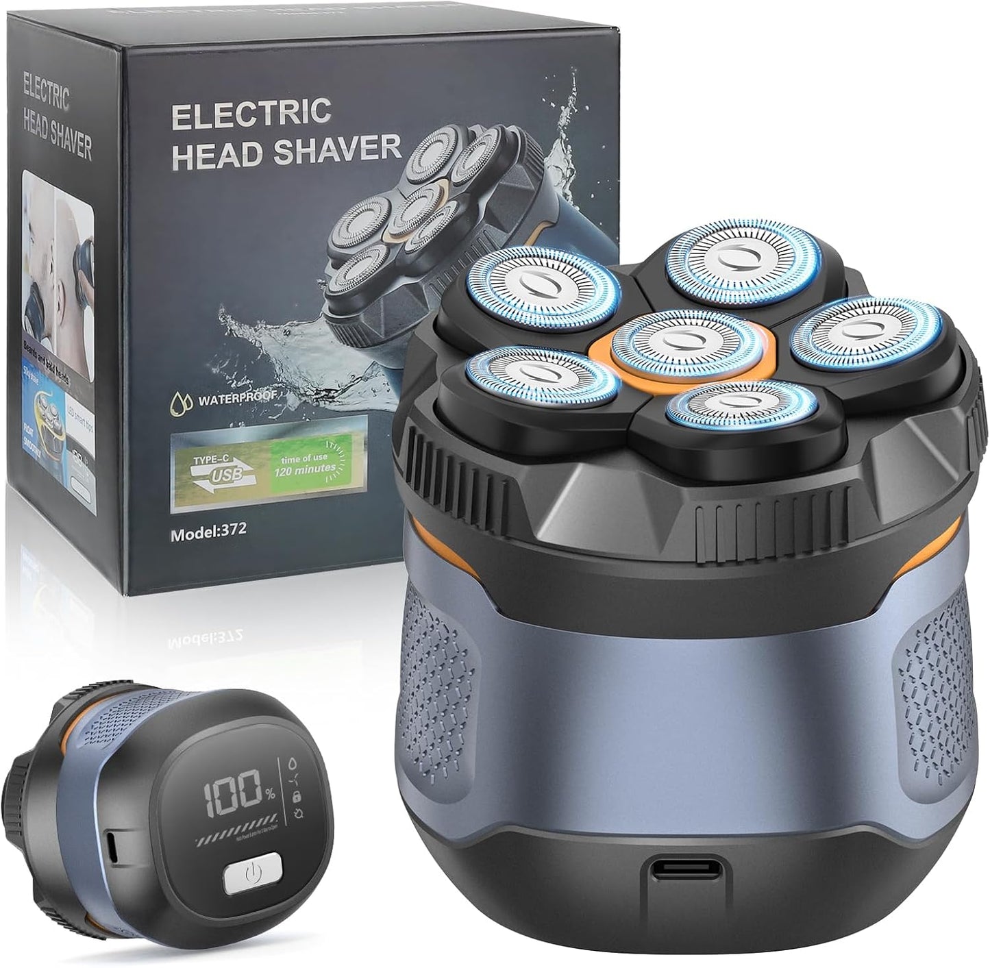 Powerful Foil Bald Shaver for Men - Cordless Electric Razor & Beard Trimmer with LED Display