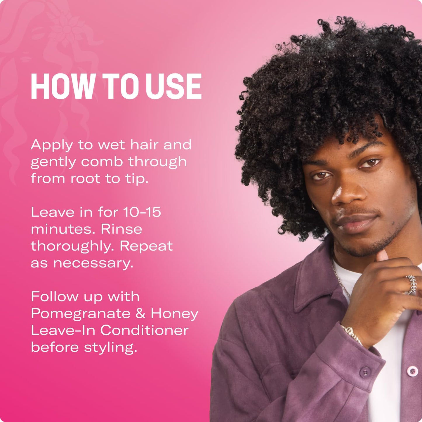 Mielle Organics Pomegranate & Honey Detangling Conditioner for Curly Hair - Deep Moisturizing Conditioner to Help Strengthen Strands, Prevents Breakage and Split Ends & Improves Hydration (12 Fl Oz)