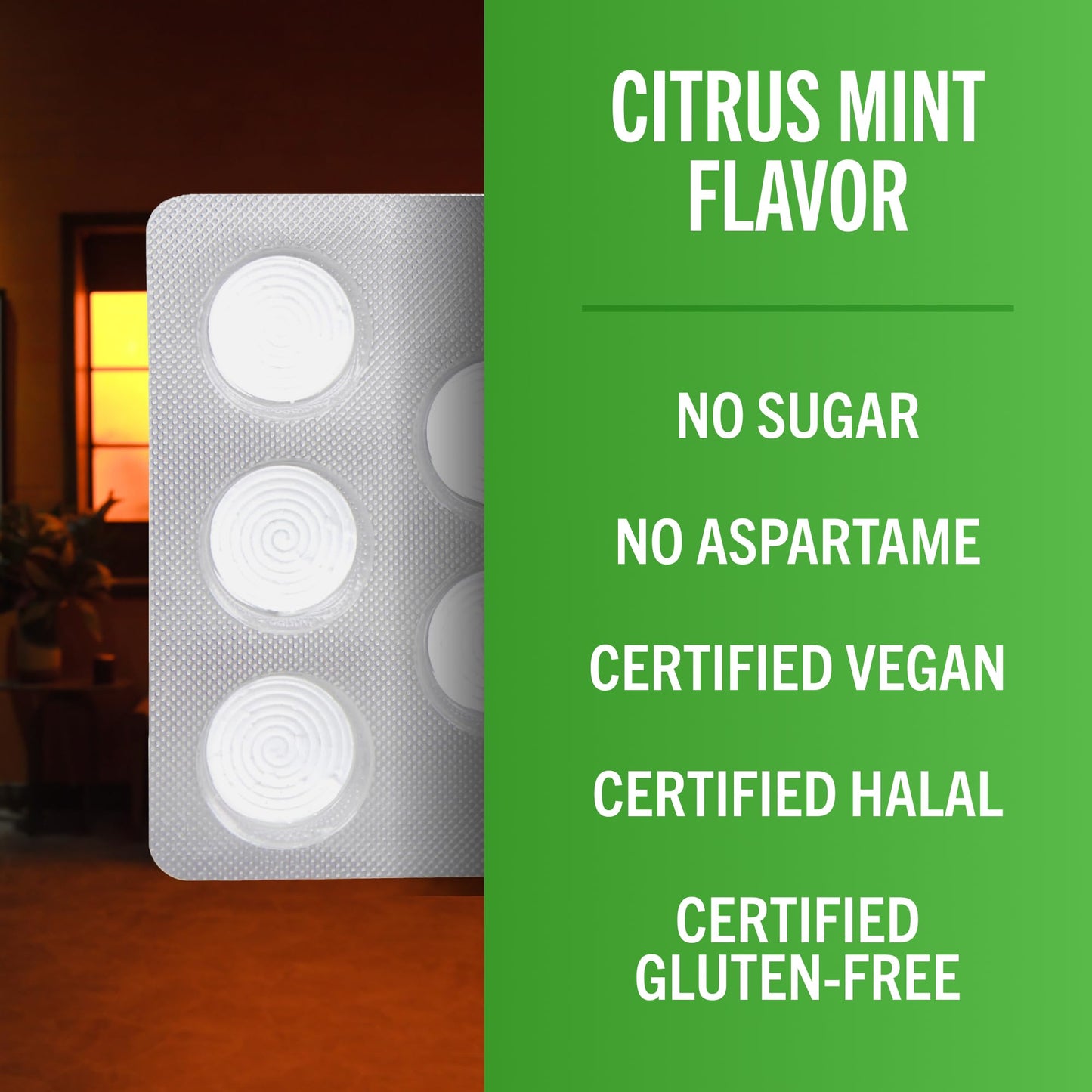 TheraBreath Fresh Breath Chewing Gum with ZINC, Citrus Mint Flavor, 10 Count (Pack of 6)