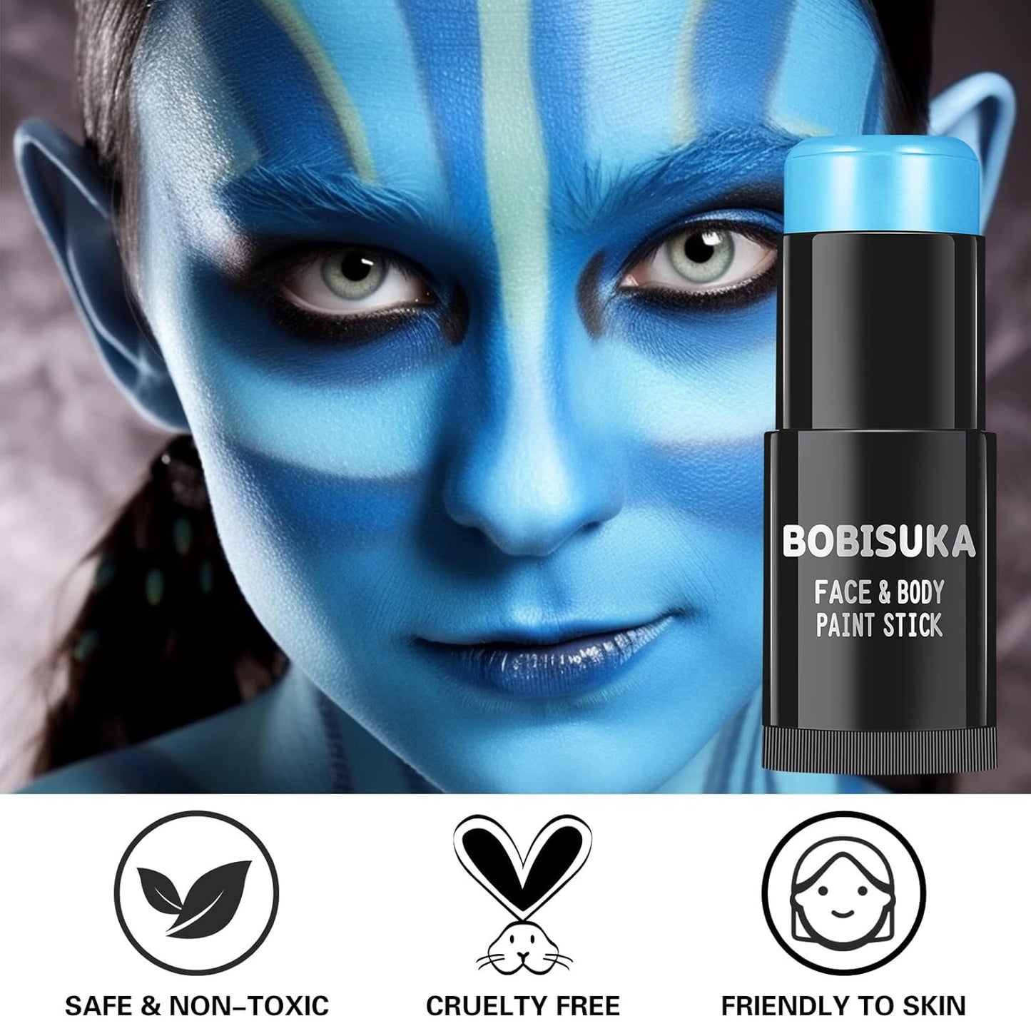 Red White Blue Face Paint Stick Kit - Eye Black for Football, Baseball & Halloween