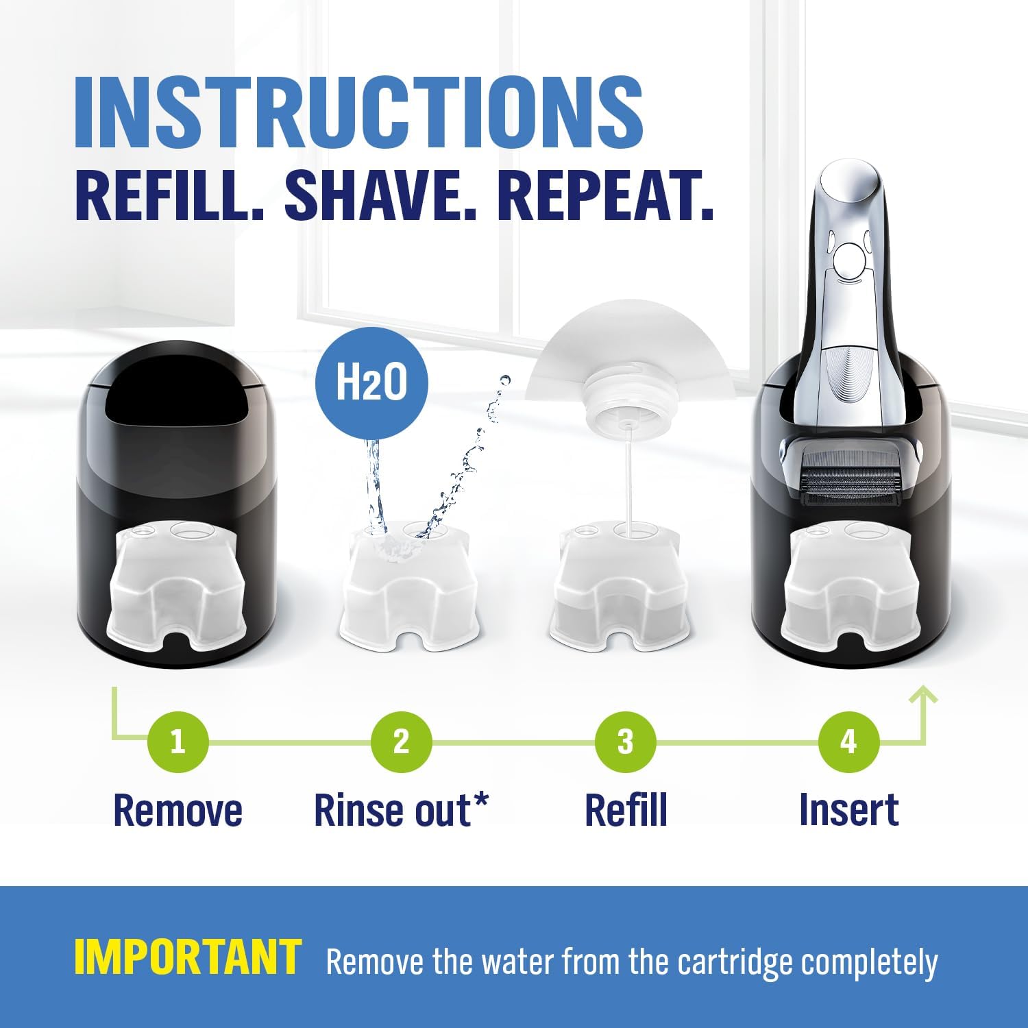 Braun Shaver Cleaner Solution - 33.8 oz Lemon Scent, Compatible with CCR/SmartCare, 5-6 Uses