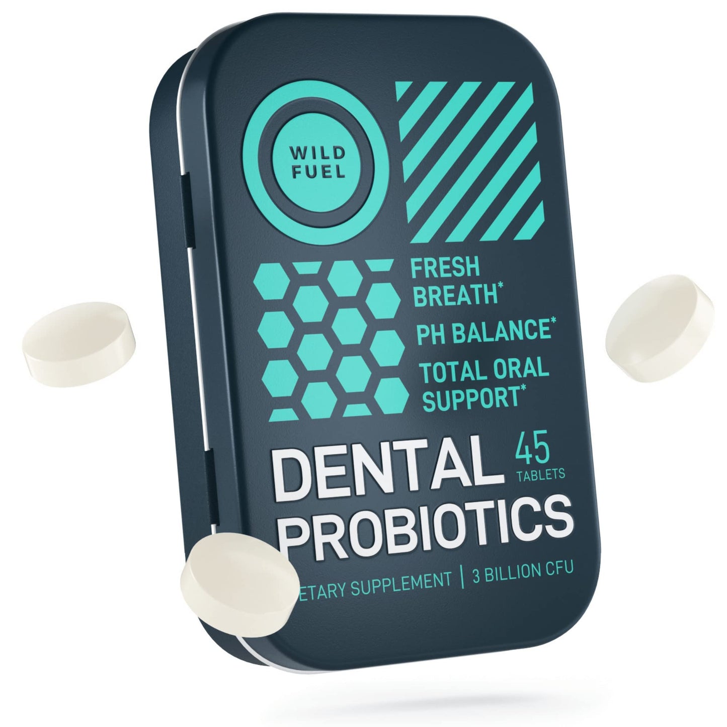 Dental Probiotics for Teeth and Gums - 3 Billion CFU Lactobacillus Salivarius Acidophilus Oral Probiotics for Mouth Bad Breath Treatment for Adults - 45 Mint Tablets for Oral Health in a Travel Tin