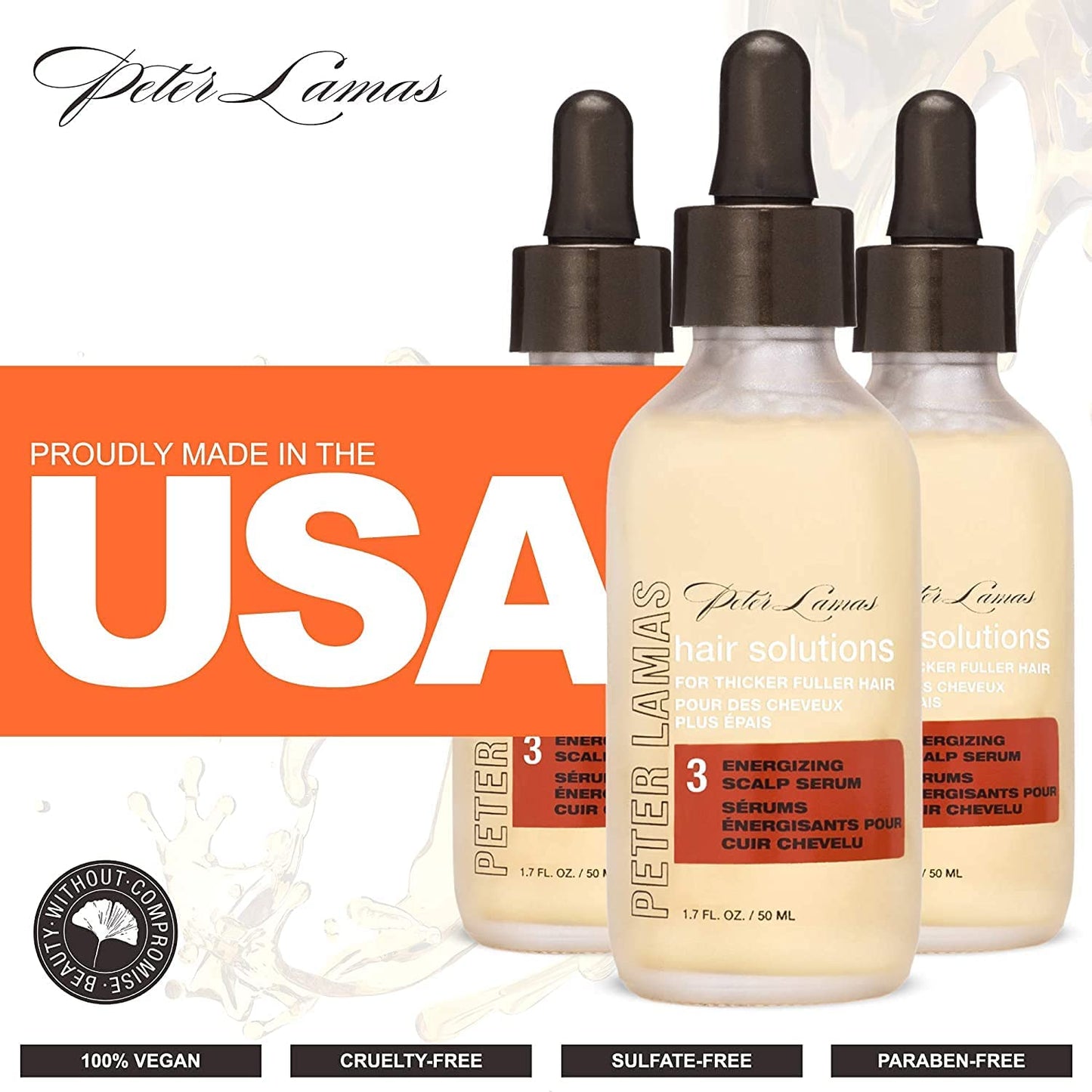 Peter Lamas Energizing Biotin & Stem Cells Scalp Serum | Hair Regrowth for Men + Women | Vegan Paraben Sulfate Free, Grow Thicker Fuller Hair by Addressing the Root Cause of Hair Loss (Pack of 2)