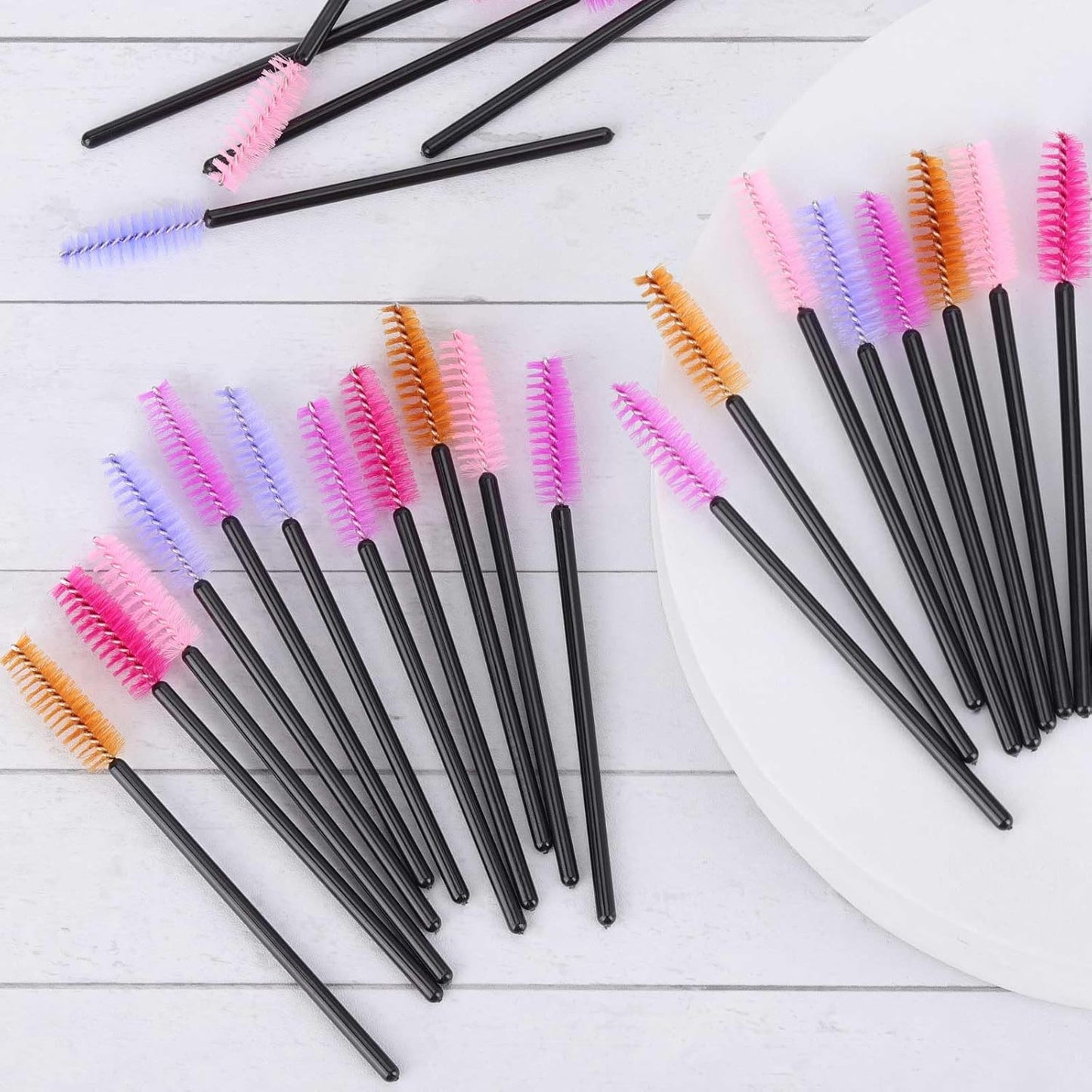 Disposable Mascara Wands - 1000 Colorful Eyelash Brushes & Spoolies for Extensions