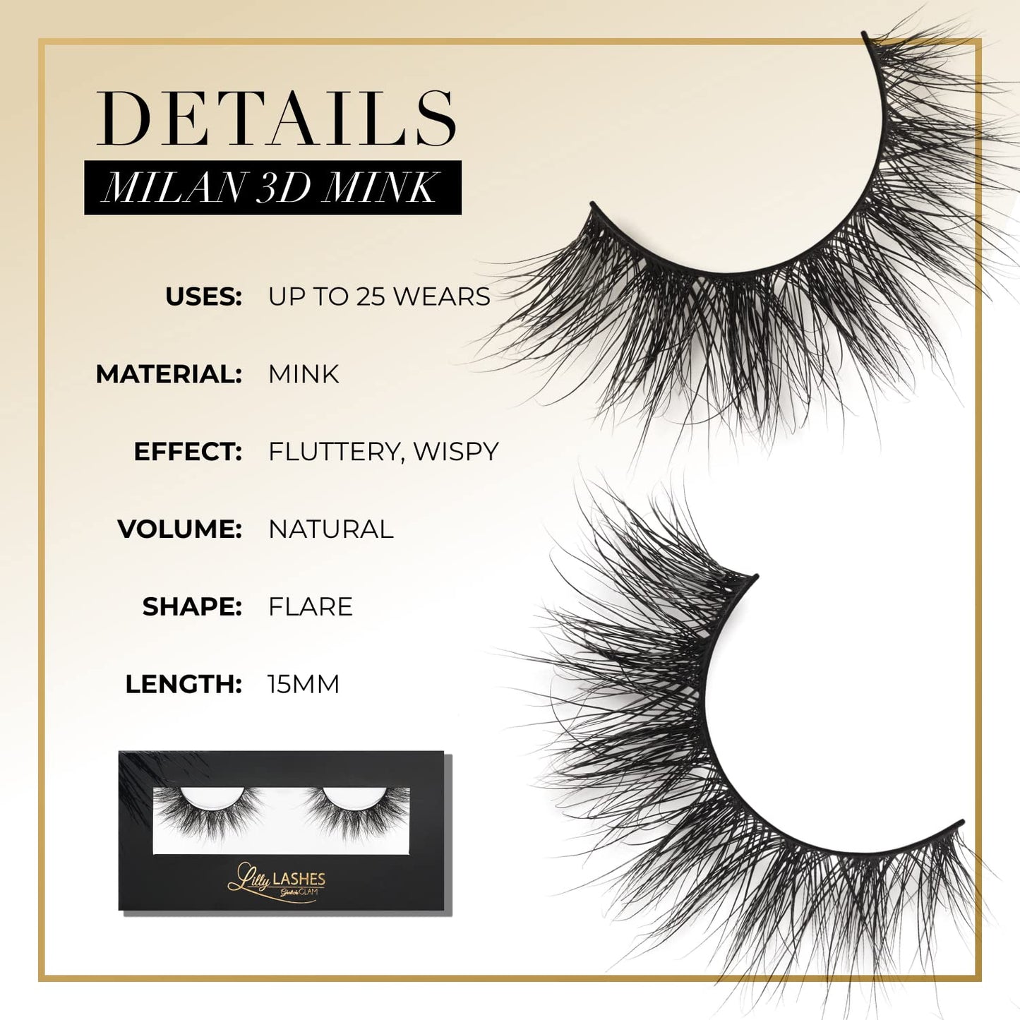 Miami Flare 3D Mink Lashes by Lilly Lashes | Reusable Wispy & Fluffy Strip Eyelashes
