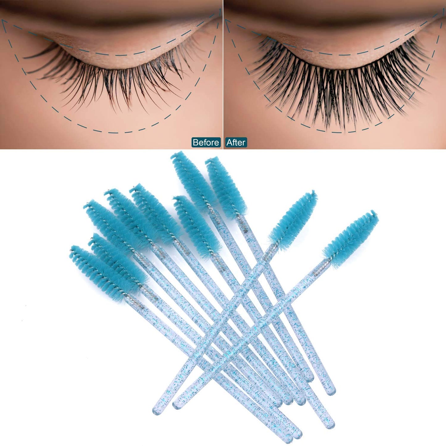 Disposable Mascara Wands - 1000 Colorful Eyelash Brushes & Spoolies for Extensions