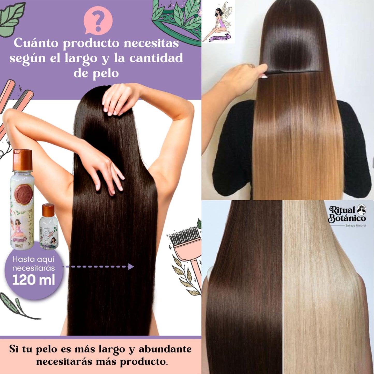 Ritual Botánico Keratina Orgánica 250 ML | Aporta Brillo, Sedosidad y Nutrición | Botox Capilar sin Formol | Hair Straightener con 12 Aceites Naturales