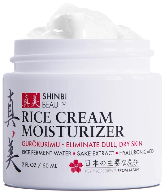 Japanese Rice Cream Moisturizer with Sake Extract - Natural Skincare for Face 2oz