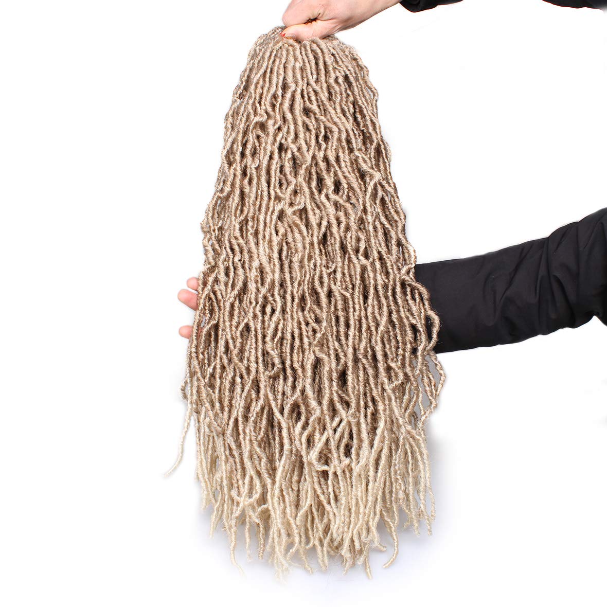 Faux Locs Crochet Hair - 18 Inch Pre-Looped 7 Packs Soft Natural Black Goddess Locs for Women